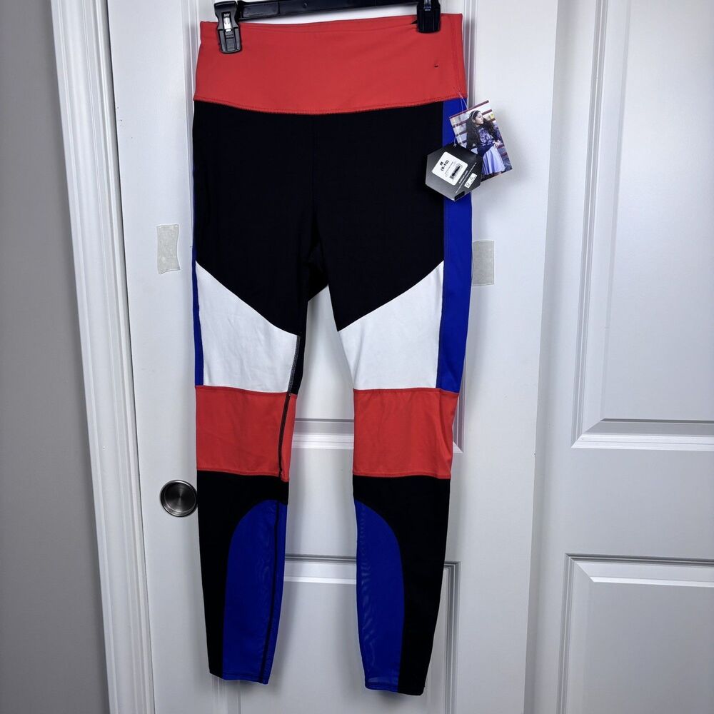 Avia Women's Ladies Colorblock Black Flex Tech Activewear Leggings Size M